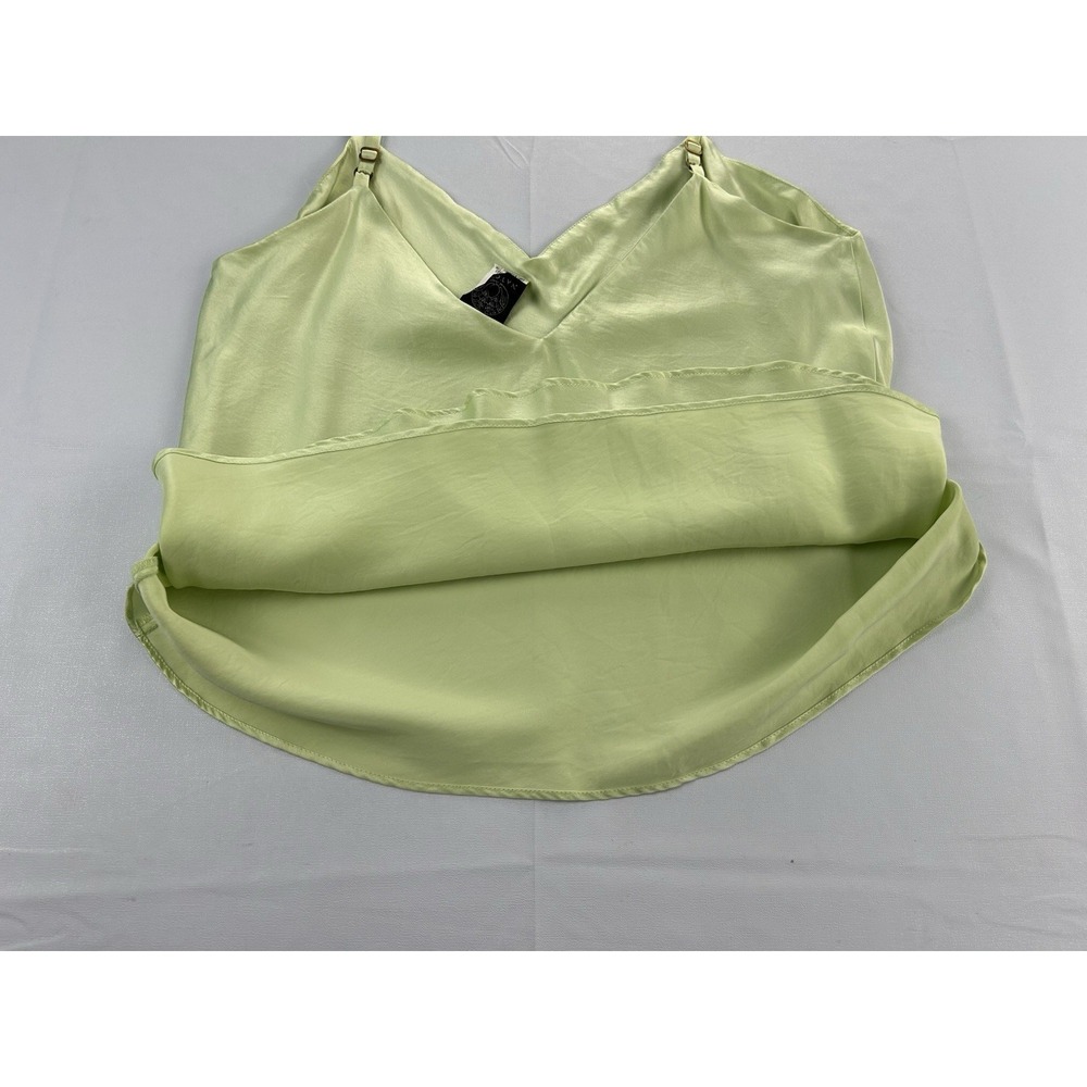 Natori Y2K 100% Silk Cami Tank Top Women's Medium Green Satin Adjustable Straps - Picture 9 of 10